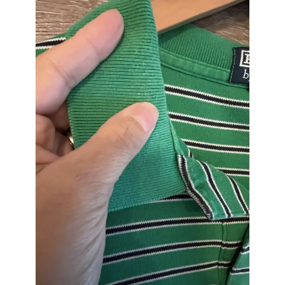 Ralph Lauren Polo Men XL Green White Stripped LOGO